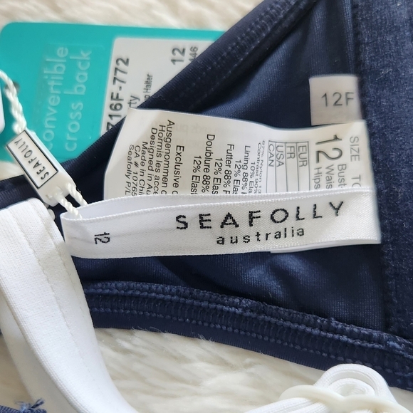 New!Seafolly Australia Block Party Halter Bikini Top - Picture 10 of 10